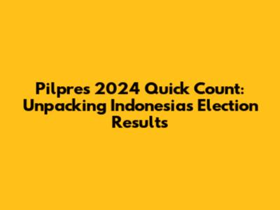 Pilpres 2024 Quick Count: Unpacking Indonesia's Election Results