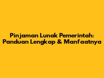 Pinjaman Lunak Pemerintah: Panduan Lengkap & Manfaatnya