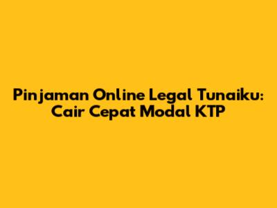 Pinjaman Online Legal Tunaiku: Cair Cepat Modal KTP