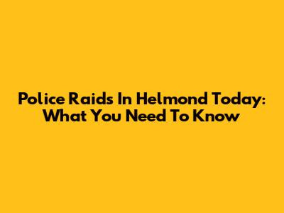 Police Raids In Helmond Today: What You Need To Know
