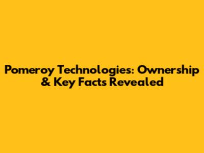 Pomeroy Technologies: Ownership & Key Facts Revealed