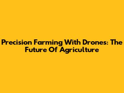 Precision Farming With Drones: The Future Of Agriculture