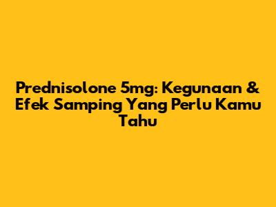 Prednisolone 5mg: Kegunaan & Efek Samping Yang Perlu Kamu Tahu