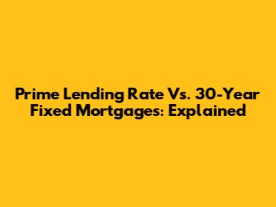 Prime Lending Rate Vs. 30-Year Fixed Mortgages: Explained