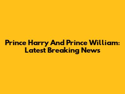 Prince Harry And Prince William: Latest Breaking News