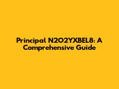 Principal N2O2YXBEL8: A Comprehensive Guide