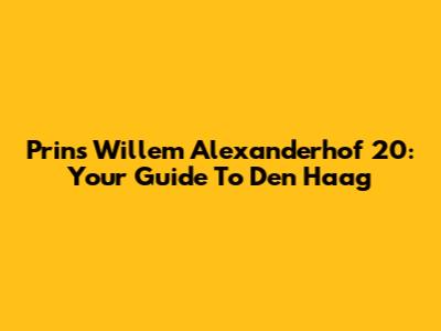 Prins Willem Alexanderhof 20: Your Guide To Den Haag