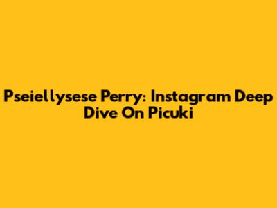 Pseiellysese Perry: Instagram Deep Dive On Picuki