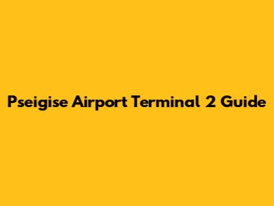 Pseigise Airport Terminal 2 Guide