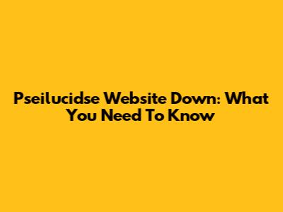 Pseilucidse Website Down: What You Need To Know