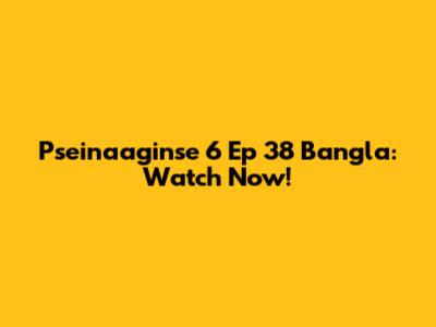 Pseinaaginse 6 Ep 38 Bangla: Watch Now!