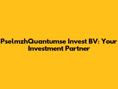 PselmzhQuantumse Invest BV: Your Investment Partner