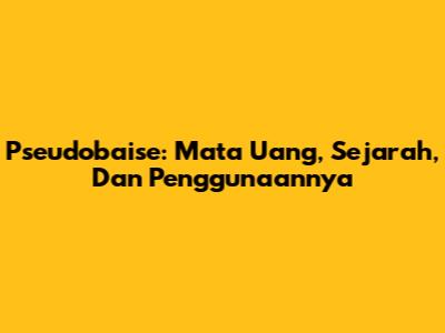 Pseudobaise: Mata Uang, Sejarah, Dan Penggunaannya