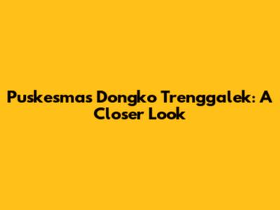 Puskesmas Dongko Trenggalek: A Closer Look