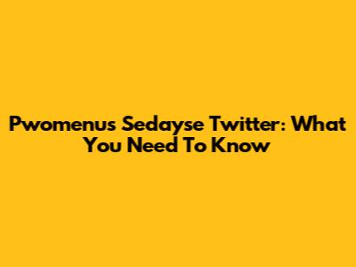 Pwomenu's Sedayse Twitter: What You Need To Know