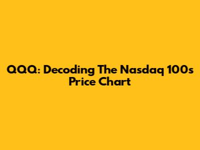 QQQ: Decoding The Nasdaq 100's Price Chart
