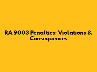 RA 9003 Penalties: Violations & Consequences