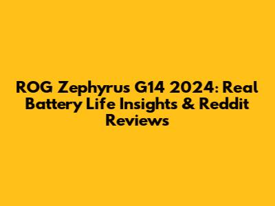 ROG Zephyrus G14 2024: Real Battery Life Insights & Reddit Reviews