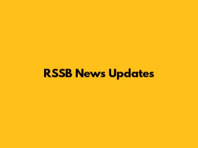 RSSB News Updates