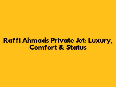 Raffi Ahmad's Private Jet: Luxury, Comfort & Status
