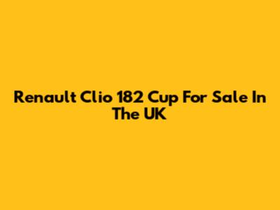 Renault Clio 182 Cup For Sale In The UK