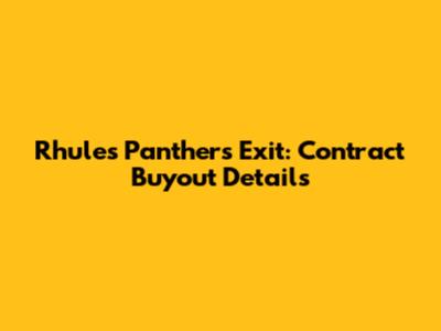 Rhule's Panthers Exit: Contract Buyout Details