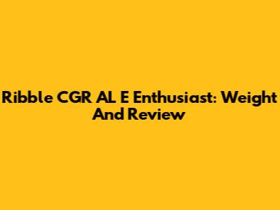 Ribble CGR AL E Enthusiast: Weight And Review