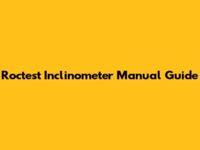 Roctest Inclinometer Manual Guide