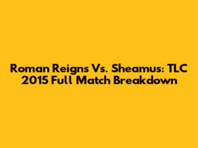 Roman Reigns Vs. Sheamus: TLC 2015 Full Match Breakdown