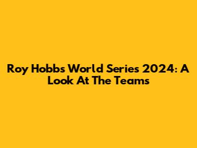 Roy Hobbs World Series 2024: A Look At The Teams