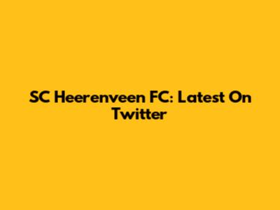 SC Heerenveen FC: Latest On Twitter