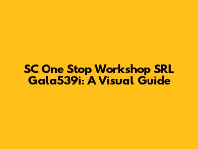 SC One Stop Workshop SRL Gala539i: A Visual Guide