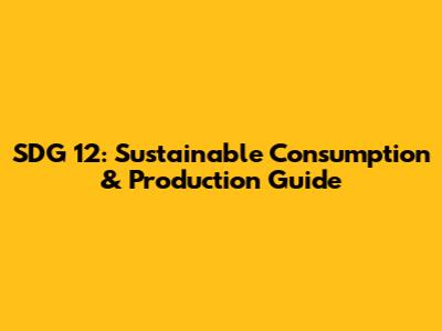 SDG 12: Sustainable Consumption & Production Guide