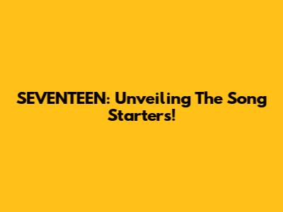 SEVENTEEN: Unveiling The Song Starters!