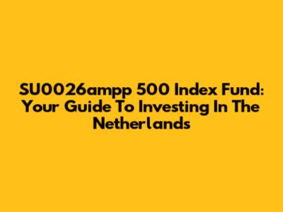 SU0026ampp 500 Index Fund: Your Guide To Investing In The Netherlands
