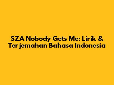 SZA Nobody Gets Me: Lirik & Terjemahan Bahasa Indonesia