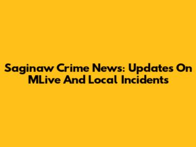 Saginaw Crime News: Updates On MLive And Local Incidents