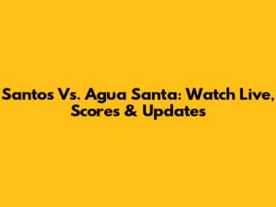 Santos Vs. Agua Santa: Watch Live, Scores & Updates