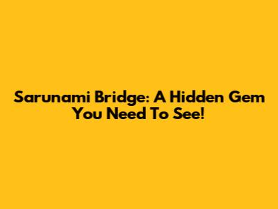 Sarunami Bridge: A Hidden Gem You Need To See!