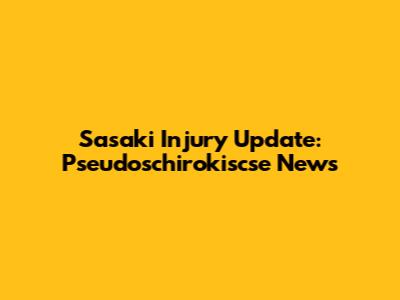 Sasaki Injury Update: Pseudoschirokiscse News