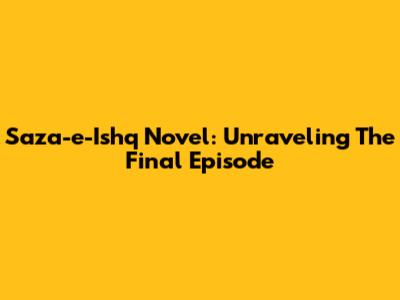 Saza-e-Ishq Novel: Unraveling The Final Episode