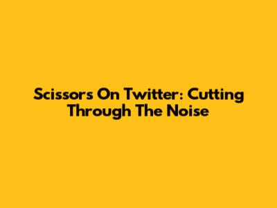 Scissors On Twitter: Cutting Through The Noise