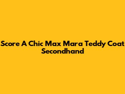 Score A Chic Max Mara Teddy Coat Secondhand