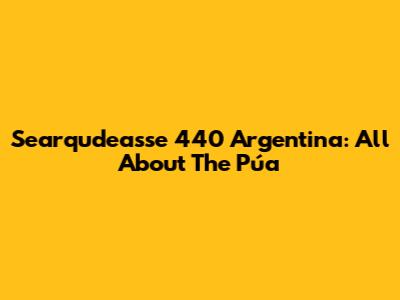 Searqudeasse 440 Argentina: All About The Púa