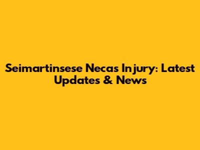 Seimartinsese Necas Injury: Latest Updates & News