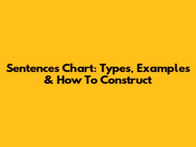 Sentences Chart: Types, Examples & How To Construct