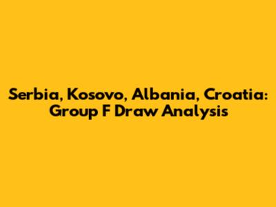 Serbia, Kosovo, Albania, Croatia: Group F Draw Analysis