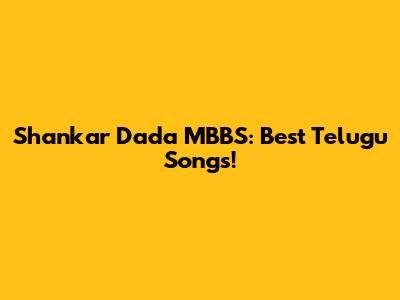 Shankar Dada MBBS: Best Telugu Songs!