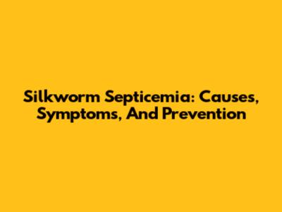 Silkworm Septicemia: Causes, Symptoms, And Prevention