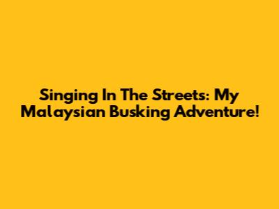Singing In The Streets: My Malaysian Busking Adventure!